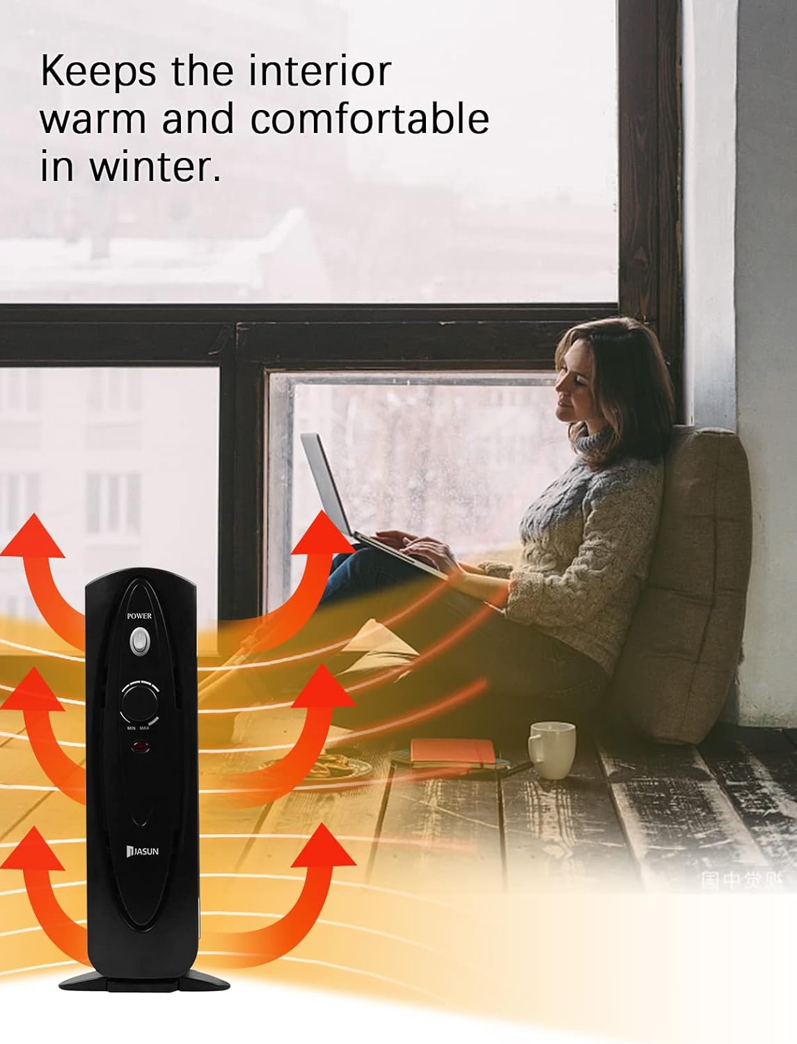 Mini calentador de espacio lleno de aceite, calentador eléctrico con temperatura ajustable, potente calefacción de 700 W para dormitorio, oficina,