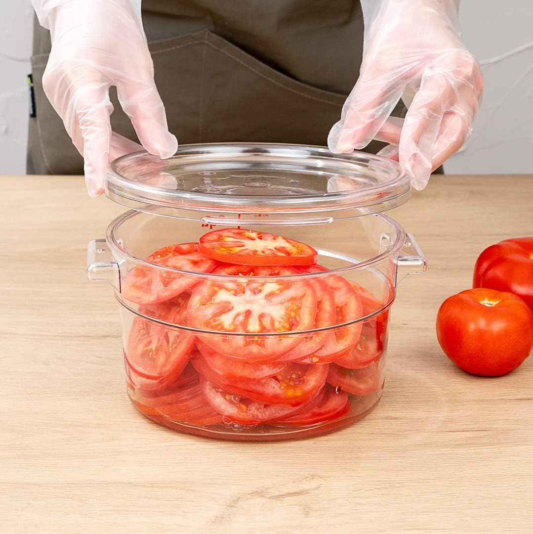 Restaurantware Solo tapa tapa Met Lux para contenedores de almacenamiento de alimentos de 2 y 4 cuartos de galón, 1 tapa redonda para contenedores