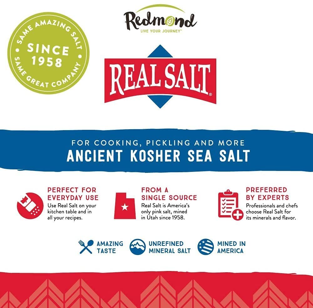 Redmond Real Kosher Sal, bolsa de 16 onzas (paquete de 3)