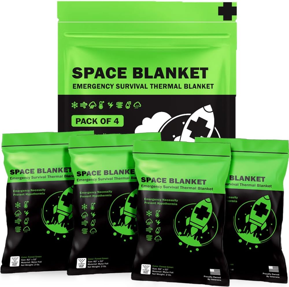 EVERLIT Manta térmica de Mylar de emergencia de supervivencia, manta espacial de aluminio diseñada para la NASA, manta calentadora para exteriores,