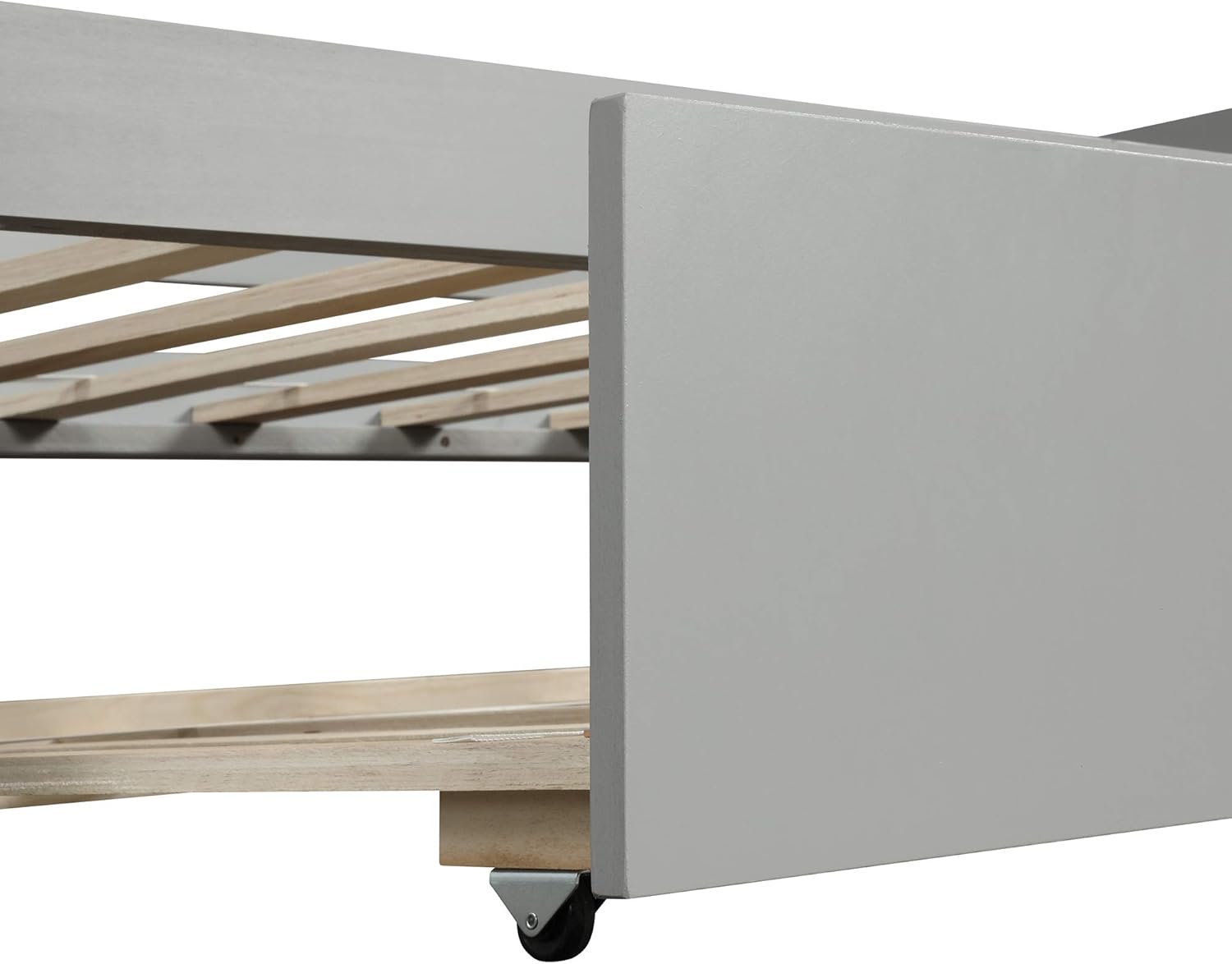 Harper & Bright Designs Sofá cama de madera con nido, sofá cama nido tamaño individual, marco de cama individual estándar, no requiere somier (sofá