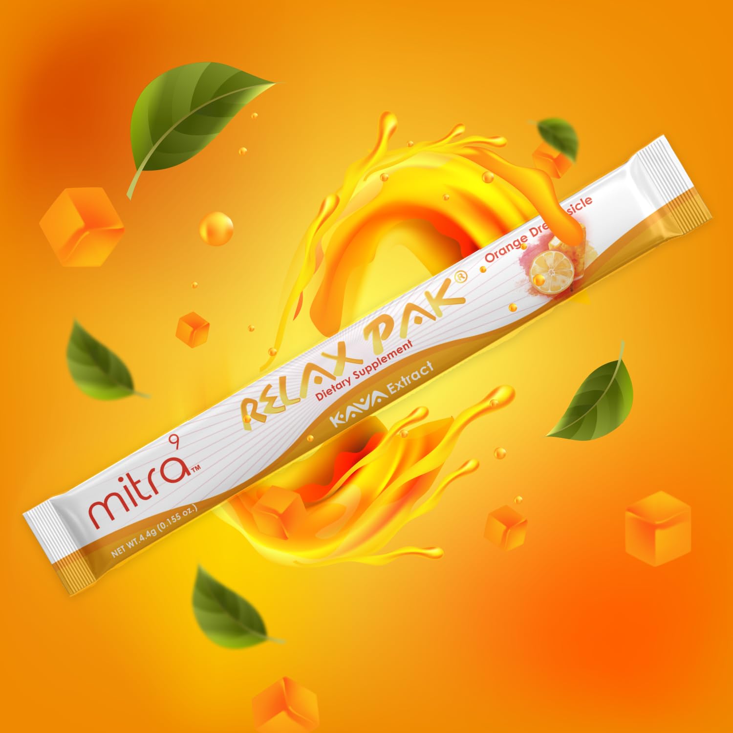 MITRA-9 Kava Powder RelaxPak – Paquetes de polvo de extracto de kava de naranja Dreamsicle  Potenciador del estado de ánimo  A base de plantas