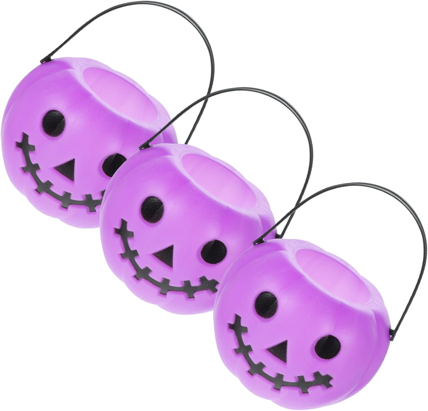 3 piezas Calabazas para Halloween Treat Bucket Calabazas Candy Basket Candy Bucket Trick or Treat Pot Halloween Basket Caldero Pot Cubetas Púrpura