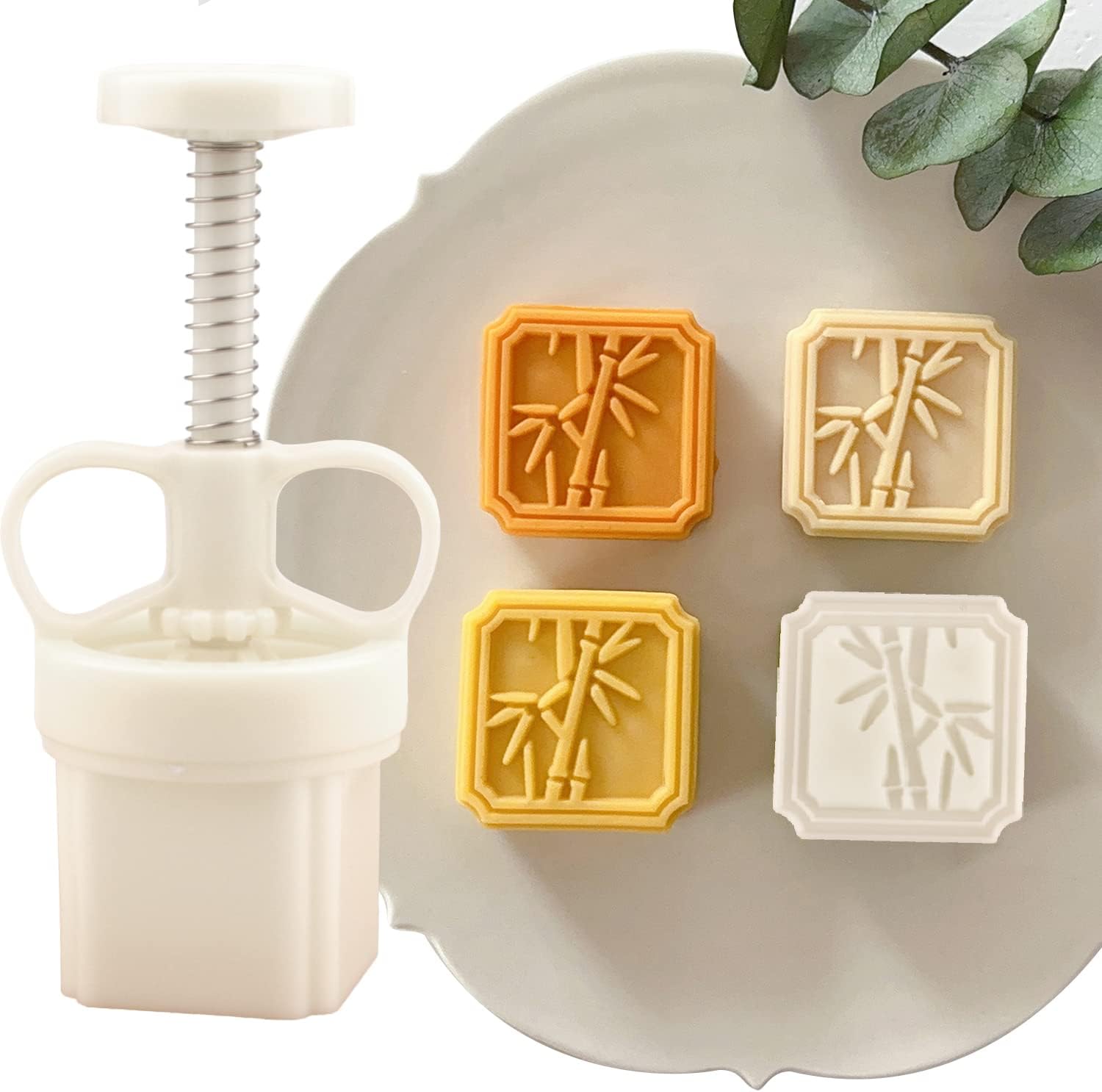 Moldes para pastel de luna de 1.76 oz con 1 sello, juego de moldes para pastel de luna de mediados de otoño, juego de moldes de prensa a mano,