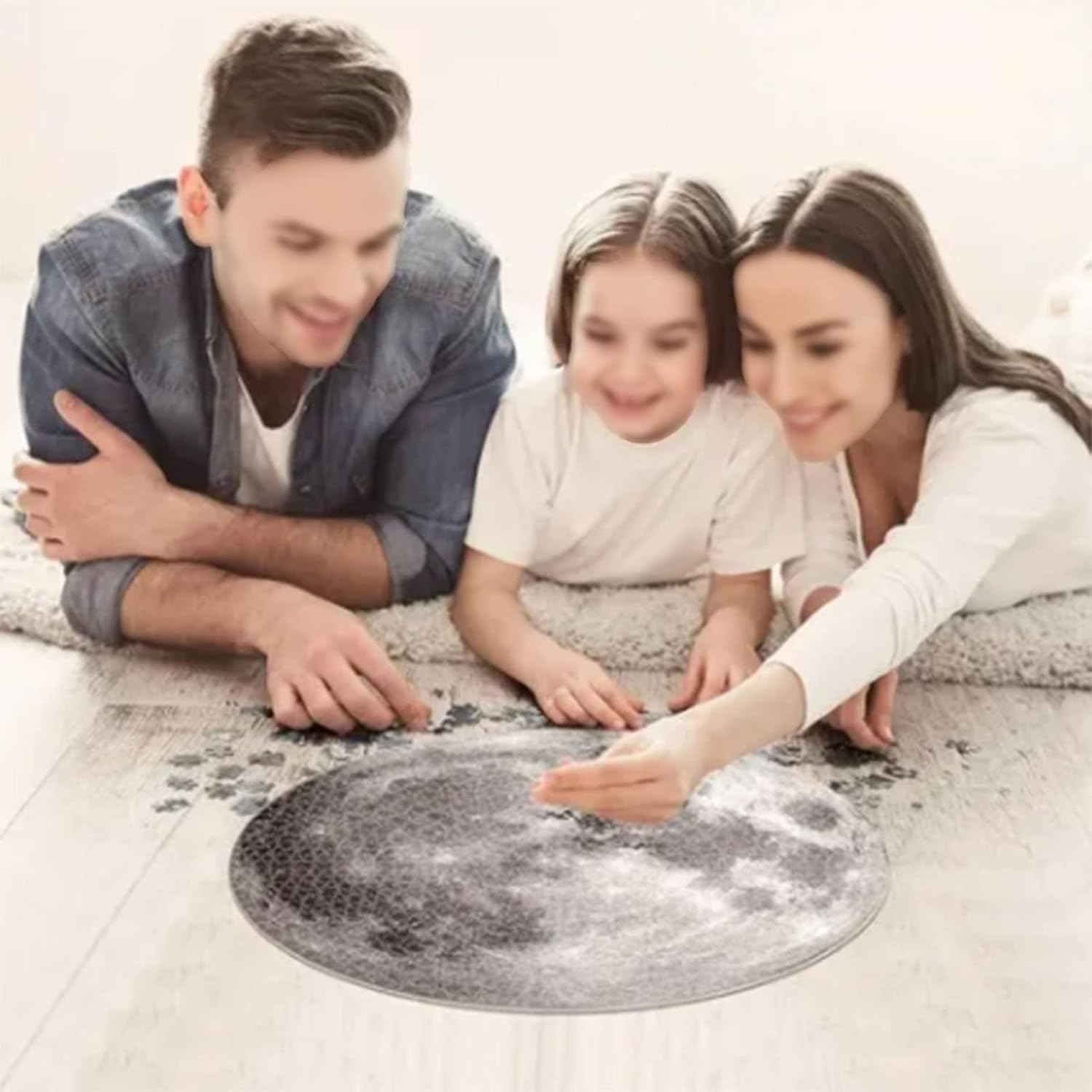 TOPINCN Rompecabezas de 1000 piezas para adultos, diseño de luna espacial, rompecabezas redondo para mejorar la coordinación, rompecabezas de