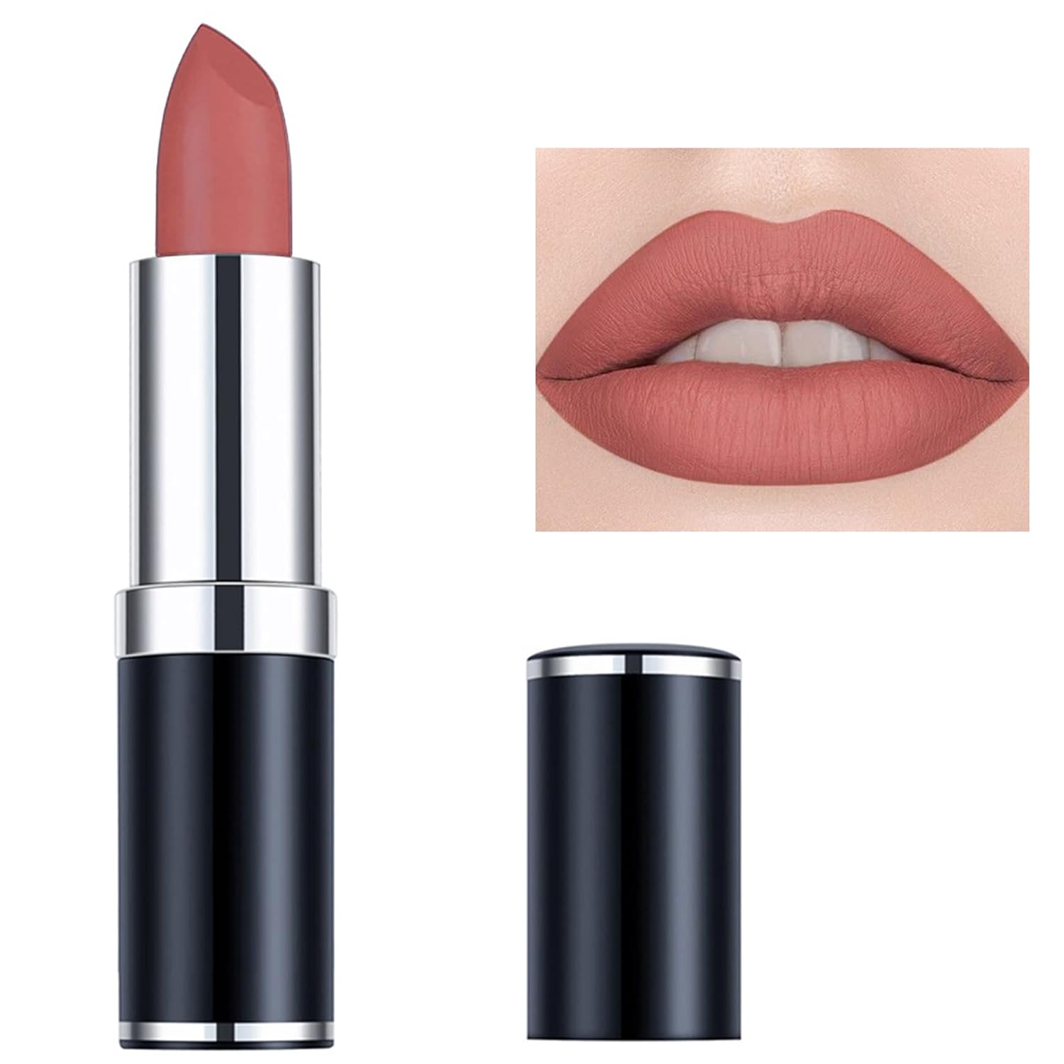 Lápiz labial mate nude sedoso y suave, brillo de labios nude, brillo de labios nude, lápiz labial mate, regalos de maquillaje de labios para