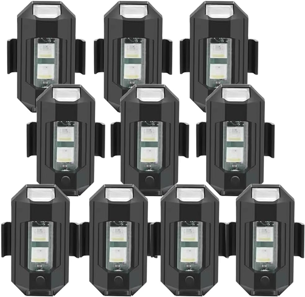 Luces LED anticolisión (sin controlador), luz estroboscópica LED de alto brillo, 7 colores, mini iluminación recargable USB, luces traseras