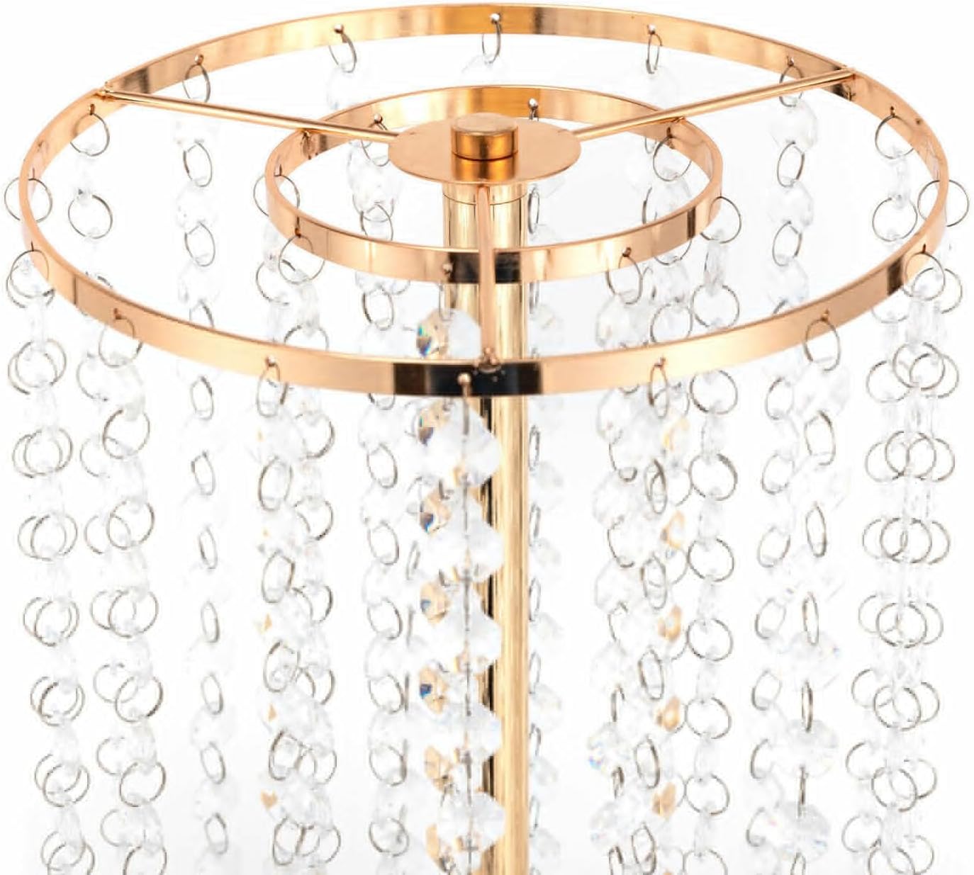 Jarrón de cristal dorado de 2 piezas, 21.9 pulgadas, soporte de flores de cristal acrílico, arreglo de mesa, mesa de boda, decoración de flores para