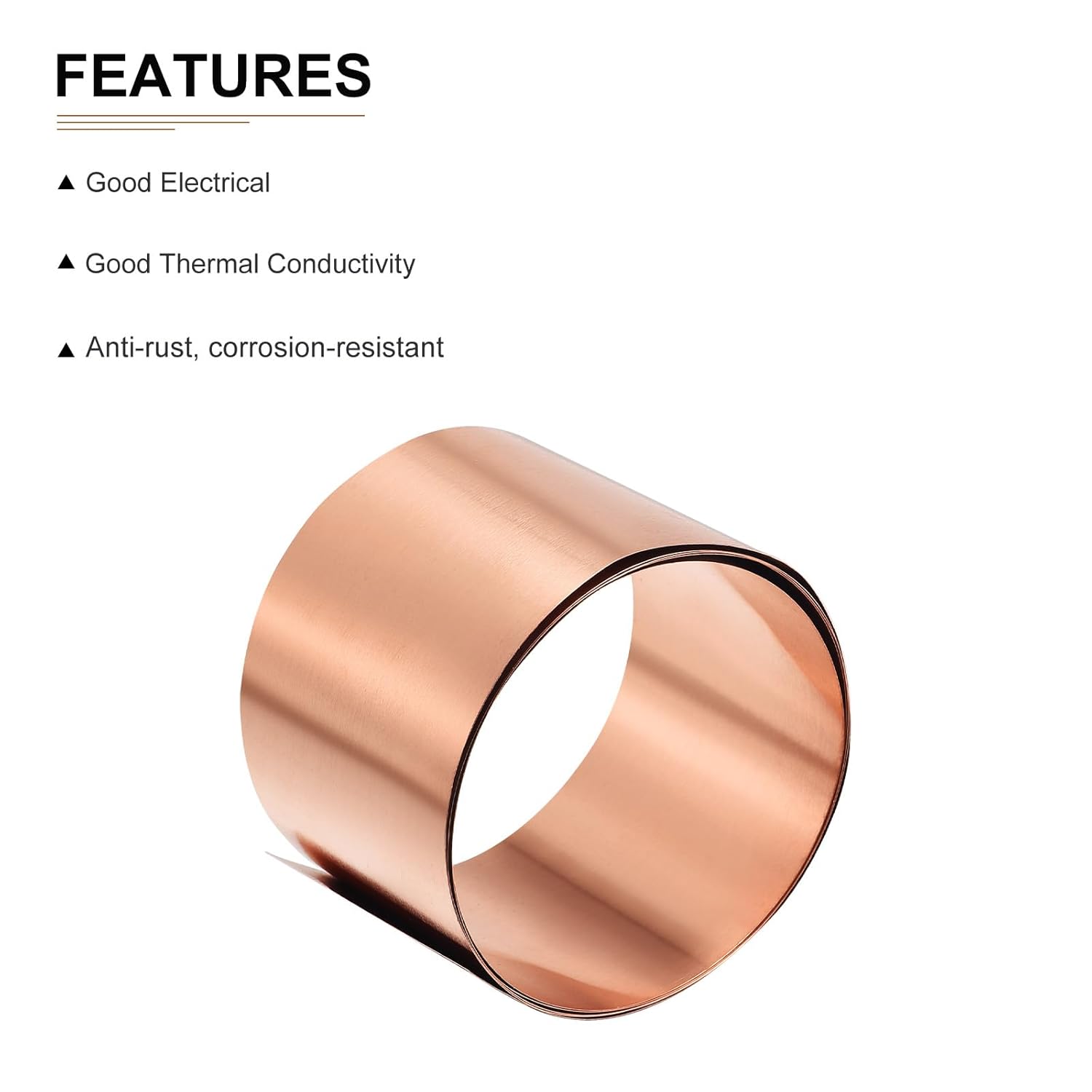 Hojas de cobre puro de 39.370 x 1.969 x 0.004 in (LxWxT) – 1 paquete – Buenas para hacer piezas de maquinaria – Placas de cobre de metal