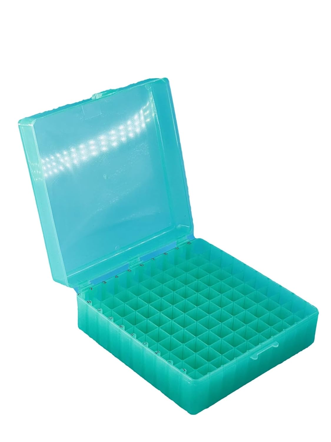 Caja de almacenamiento criogénica de tubo de micro centrífuga Cryobox de 100 pozos con tapas de color asociadas, paquete de 5