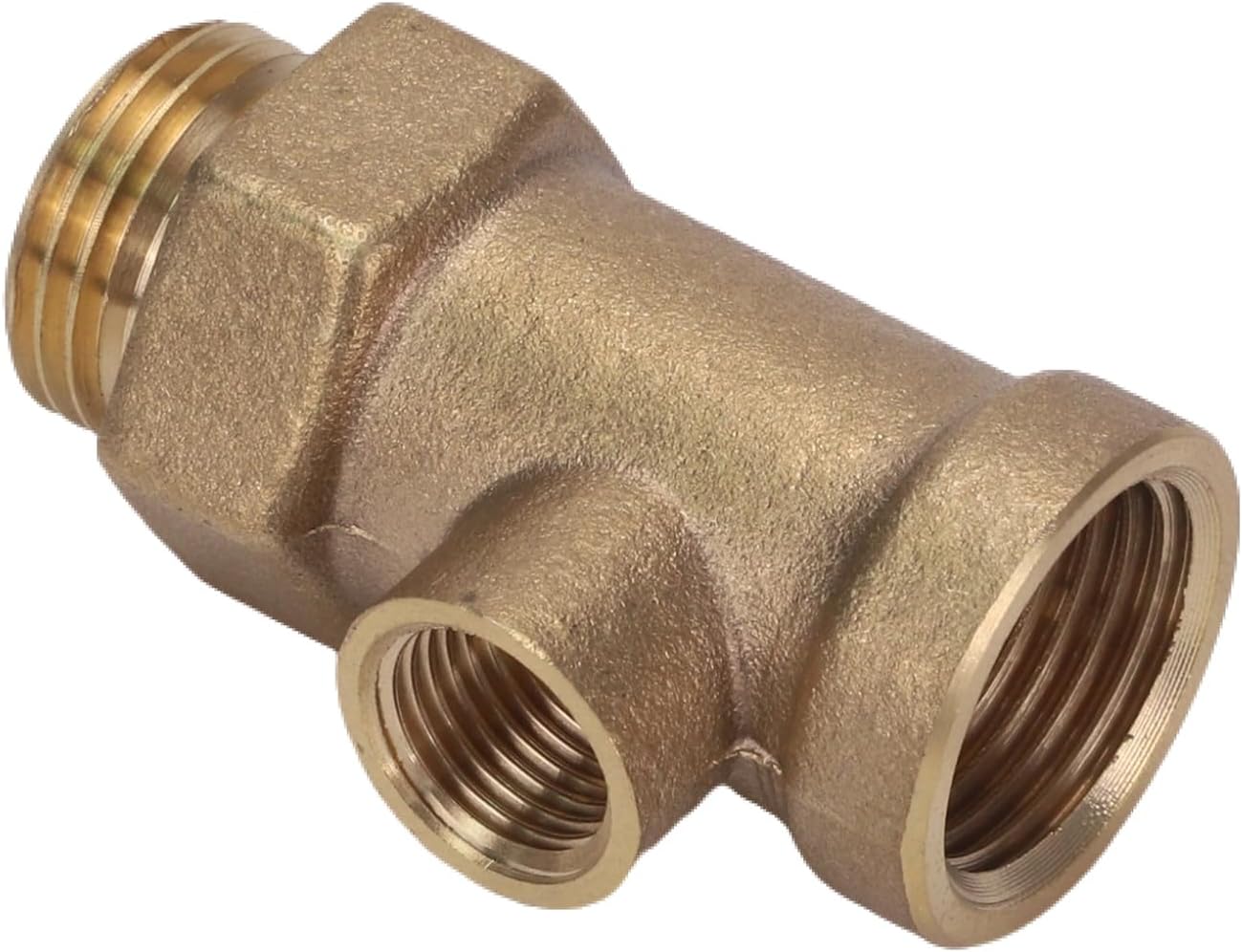 Tranq Adaptador de tubería de latón versátil Barstock Street Tee 12″ FPT x 12″ MPT x 14″ FPT Juego de 2 conexiones de bomba de agua y mantenimiento