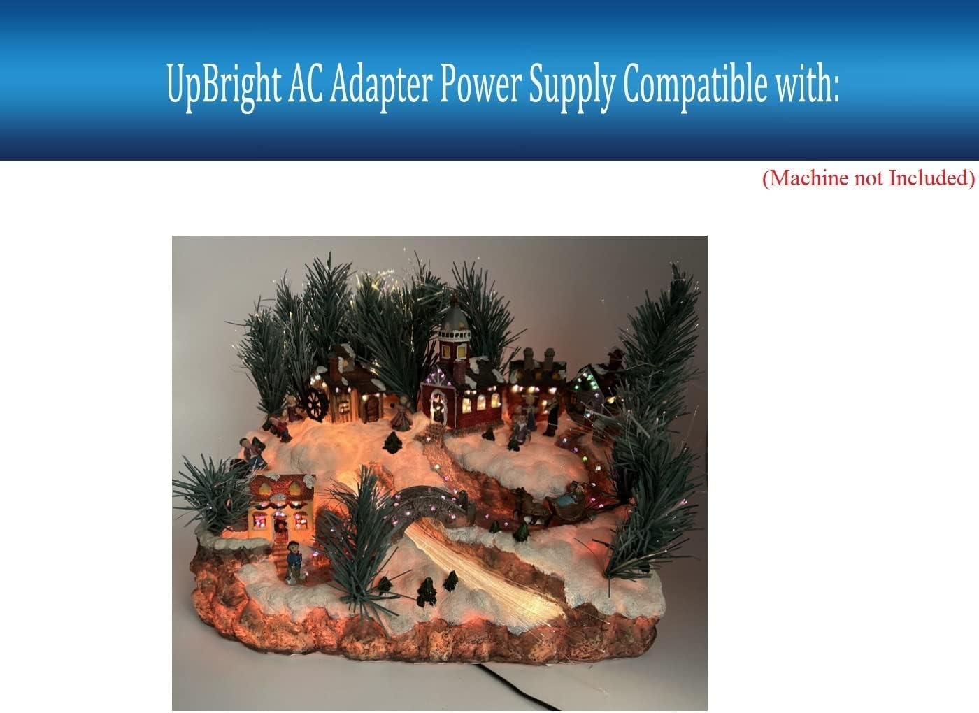 UpBright Adaptador de 6 V CACA compatible con Avon 2003 Fibra Óptica Iluminado Village Town Cascada Decoración de Mesa de Navidad Modelo 41A-6-2000