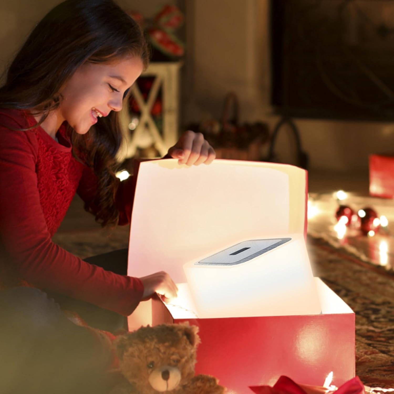 Bedside Lamp with Bluetooth Speaker, Night Light for Bedroom, 1224H Digital Calendar Alarm Clock, Touch Control, TF and SD Card MP3 Music Player,