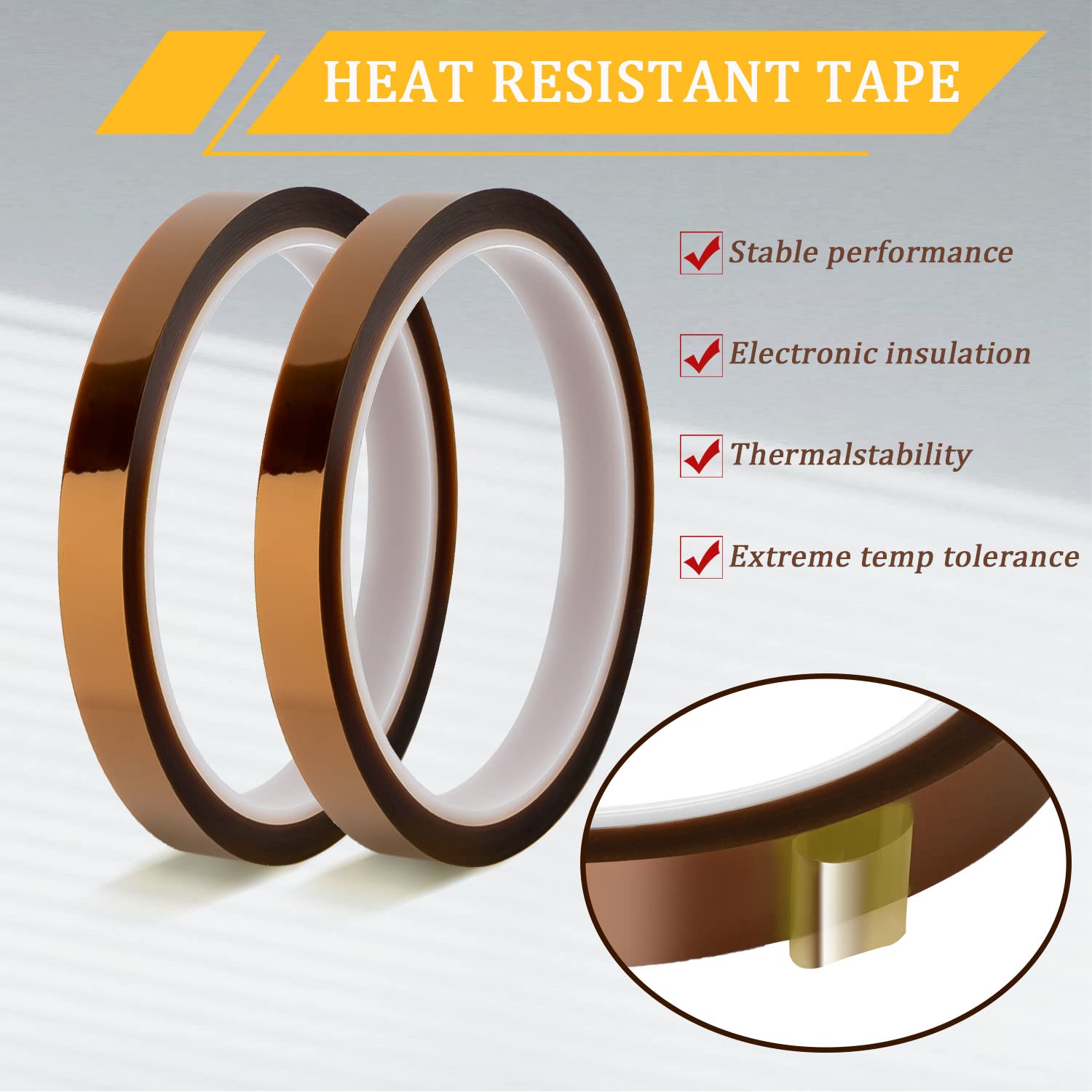 LUTER 4 cintas de transferencia de calor, 0.394 in x 108.3 ft (108 pies) de alta temperatura, cinta de prensa de vinilo térmico, cinta térmica