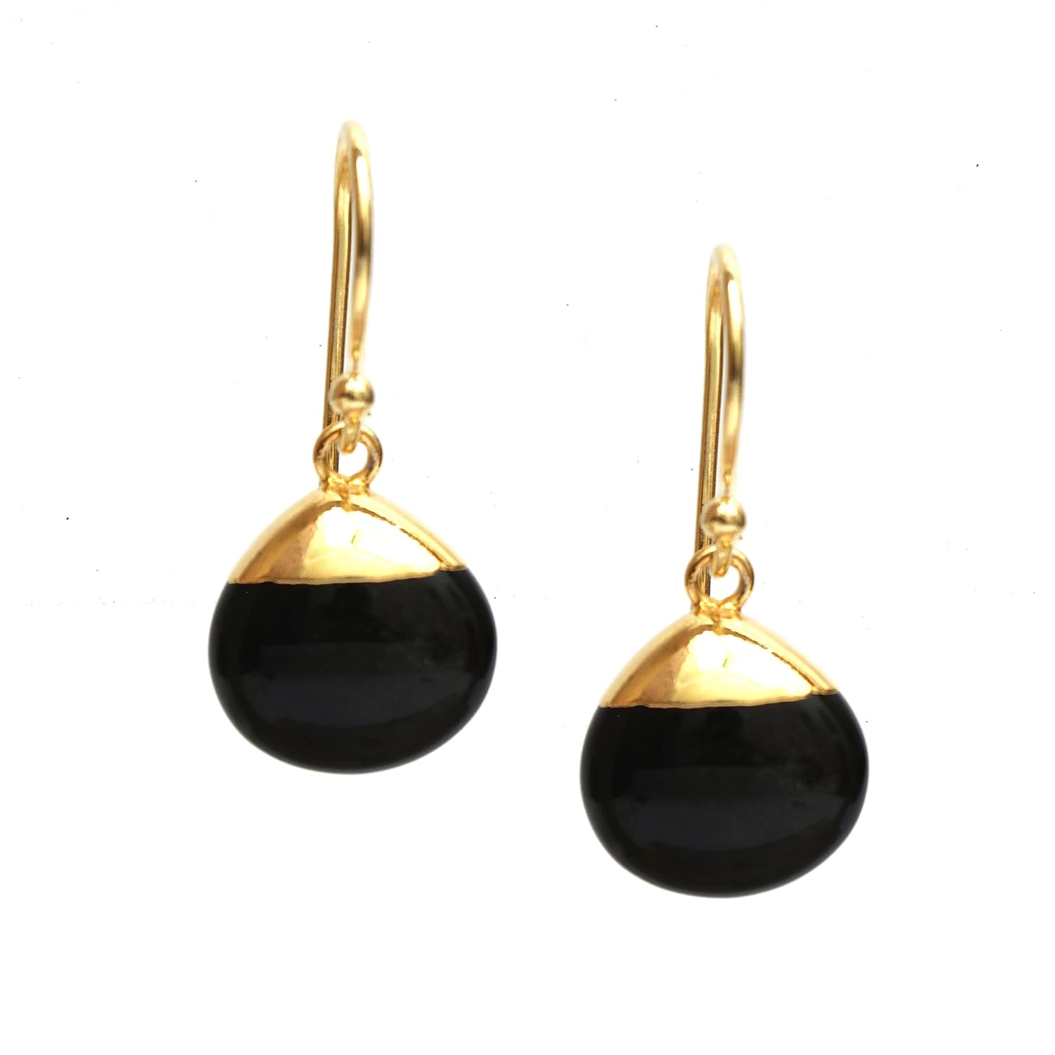 Gempires Natural Golden Obsidian Pear Earring For Women Birthstone Jewelry Hypoallergenic Earrings For Women (Golden Obsidian)