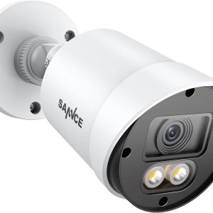 SANNCE Cámara de seguridad con cable de visión nocturna a todo color 1080P TVI, 2 luces cálidas, IP66 resistente a la intemperie para uso en SANNCE Cámara de seguridad con cable de visión nocturna a todo color 1080P TVI, 2 luces cálidas, IP66 resistente a la intemperie para uso en