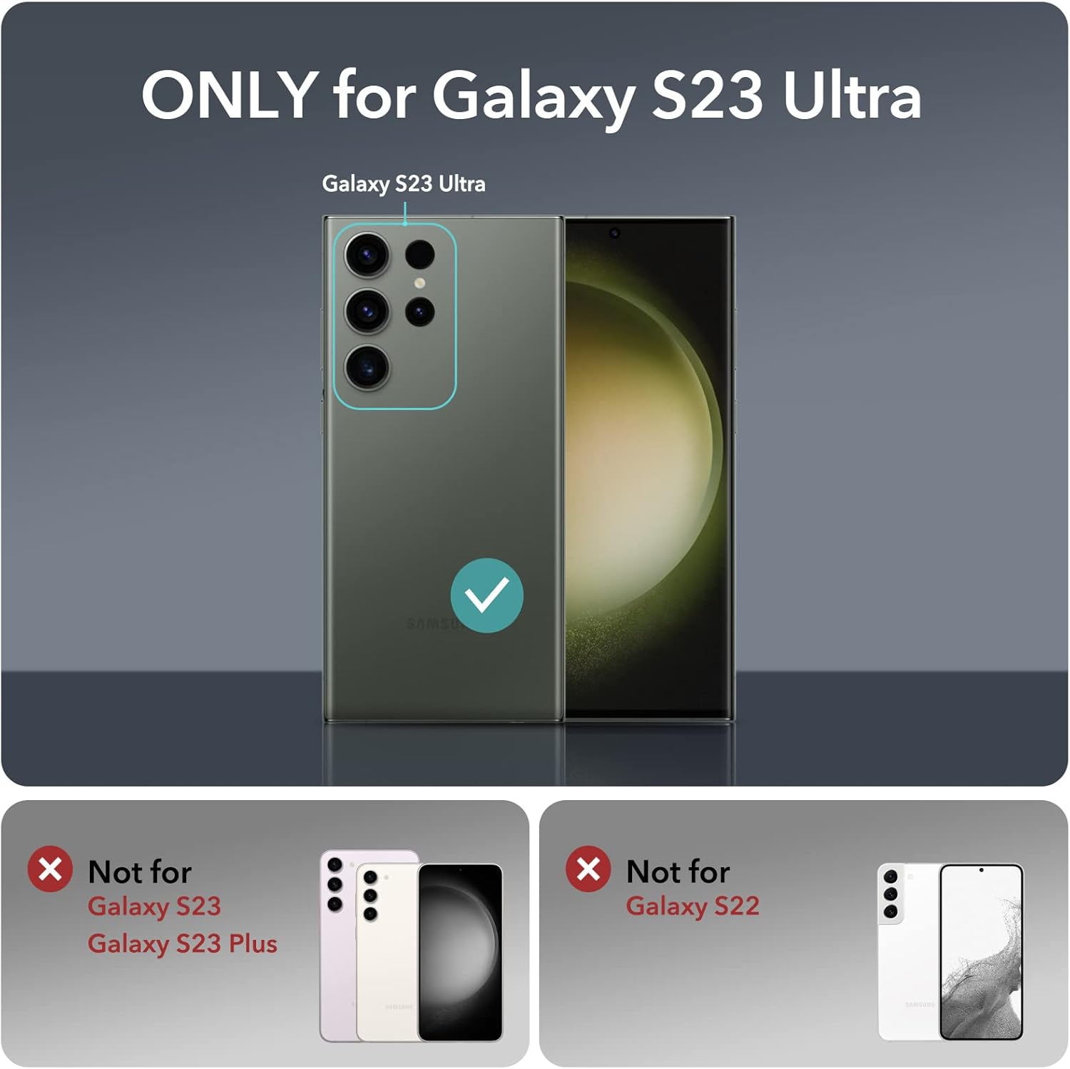 ESR Funda para Samsung Galaxy S23 Ultra, funda para teléfono S23 Ultra con soporte clásico, soporte de anillo de cámara integrado, protección de