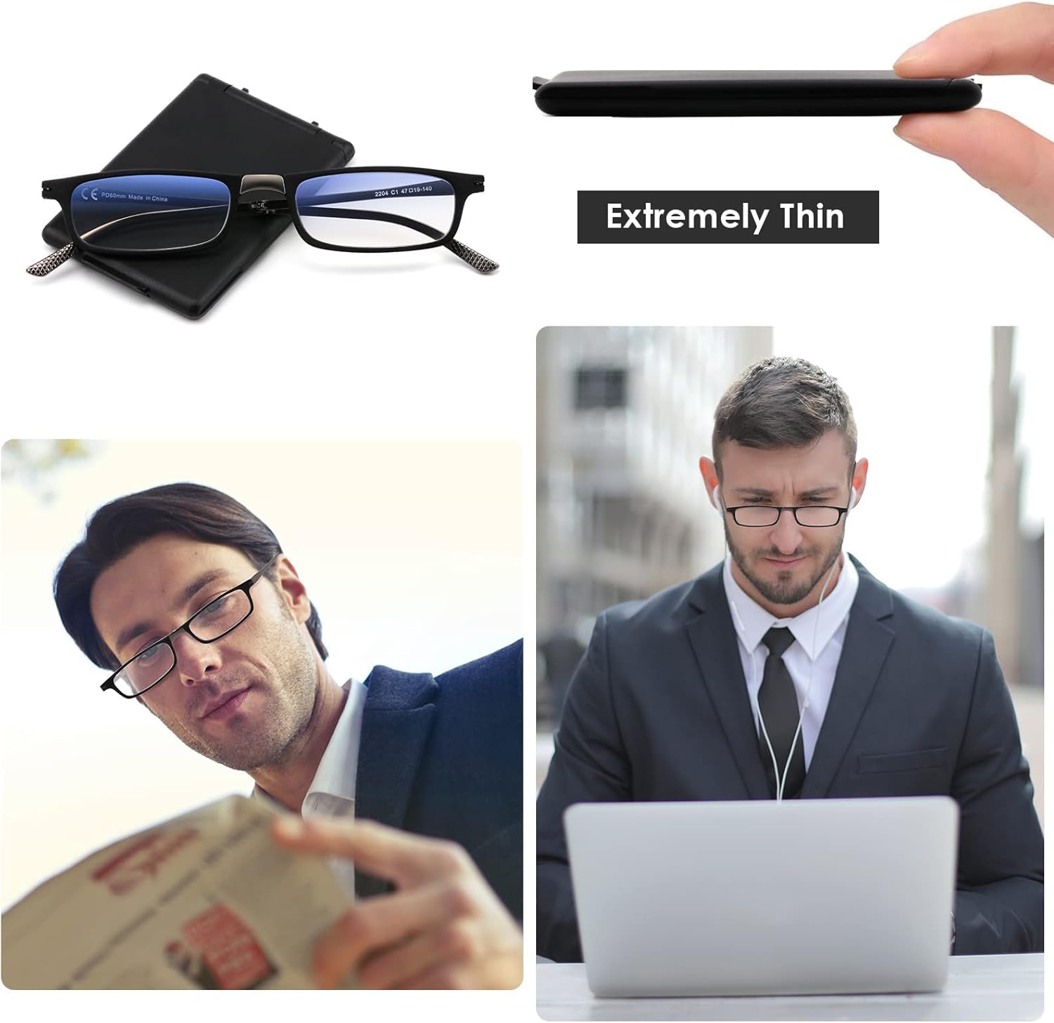 Gafas de lectura plegables irrompibles evolucionadas para mujeres y hombres, bloqueo de luz azul, anti fatiga ocular, plegables, portátiles,