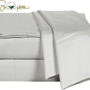 ELINEN Juego de sábanas de 100 % algodón Supima de 600 hilos, 4 piezas, tejido satinado suave y sedoso, se adapta a colchones de hasta 18 pulgadas, ELINEN Juego de sábanas de 100 % algodón Supima de 600 hilos, 4 piezas, tejido satinado suave y sedoso, se adapta a colchones de hasta 18 pulgadas,