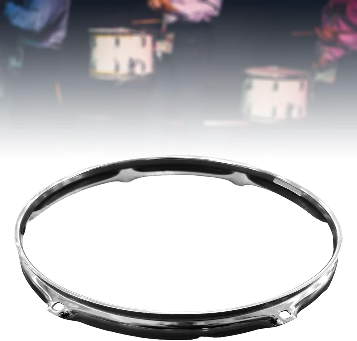 Aro de tambor de bateador de tambor, accesorio musical de acero de repuesto resistente de 6 agujeros, aro de instrumento de percusión para