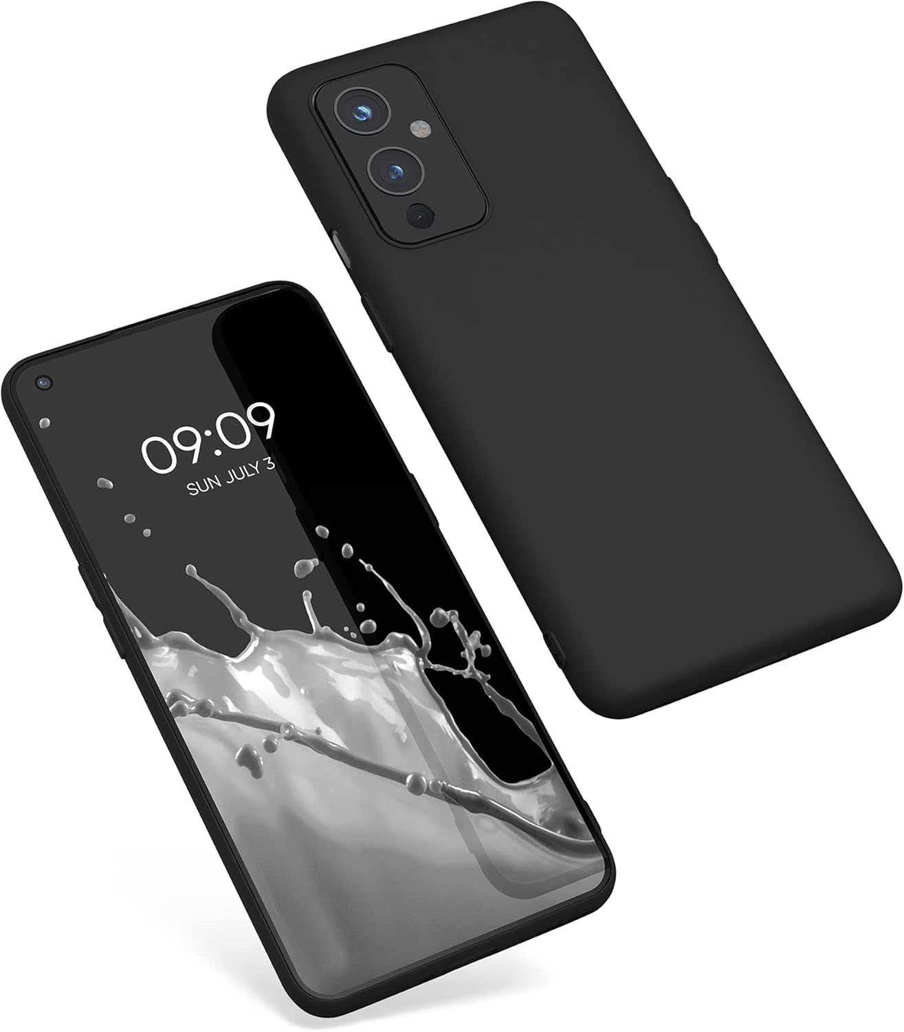 kwmobile Funda compatible con OnePlus 9 (versión EUNA) – Funda protectora de silicona TPU suave y delgada – Negro mate