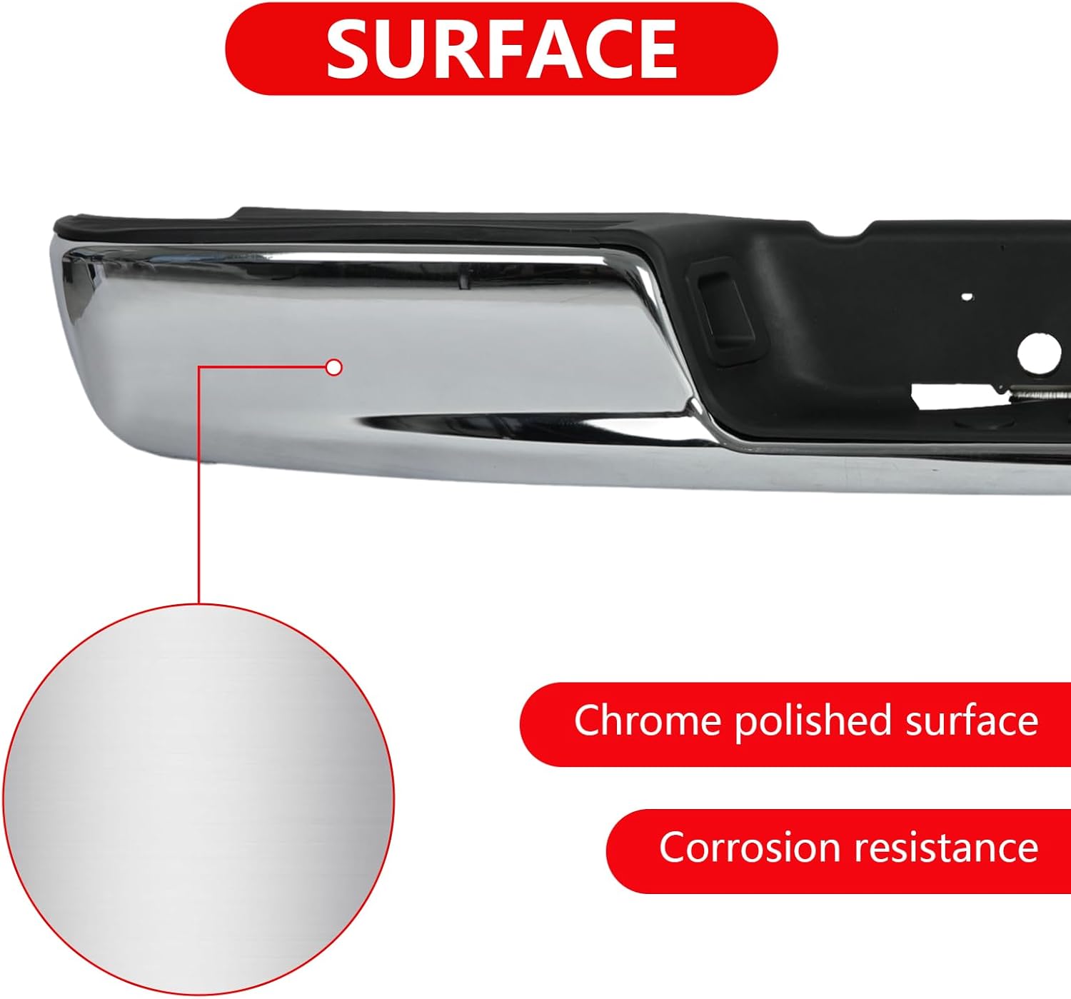 Conjunto de parachoques trasero compatible con Ram 1500 2002-2008 2003-2009 Ram 2500 3500, parachoques de acero cromado de camioneta con soportes de