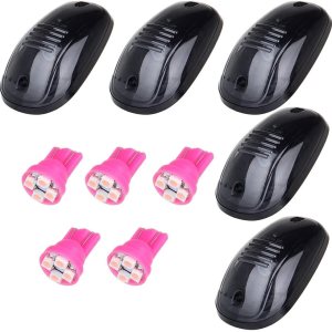 ECCPP Paquete de 5 marcadores de cabina ahumados para techo y 5 luces LED T10 púrpura rosa para Dodge 2003-2018 para Dodge para Ram 2500 3500 ECCPP Paquete de 5 marcadores de cabina ahumados para techo y 5 luces LED T10 púrpura rosa para Dodge 2003-2018 para Dodge para Ram 2500 3500