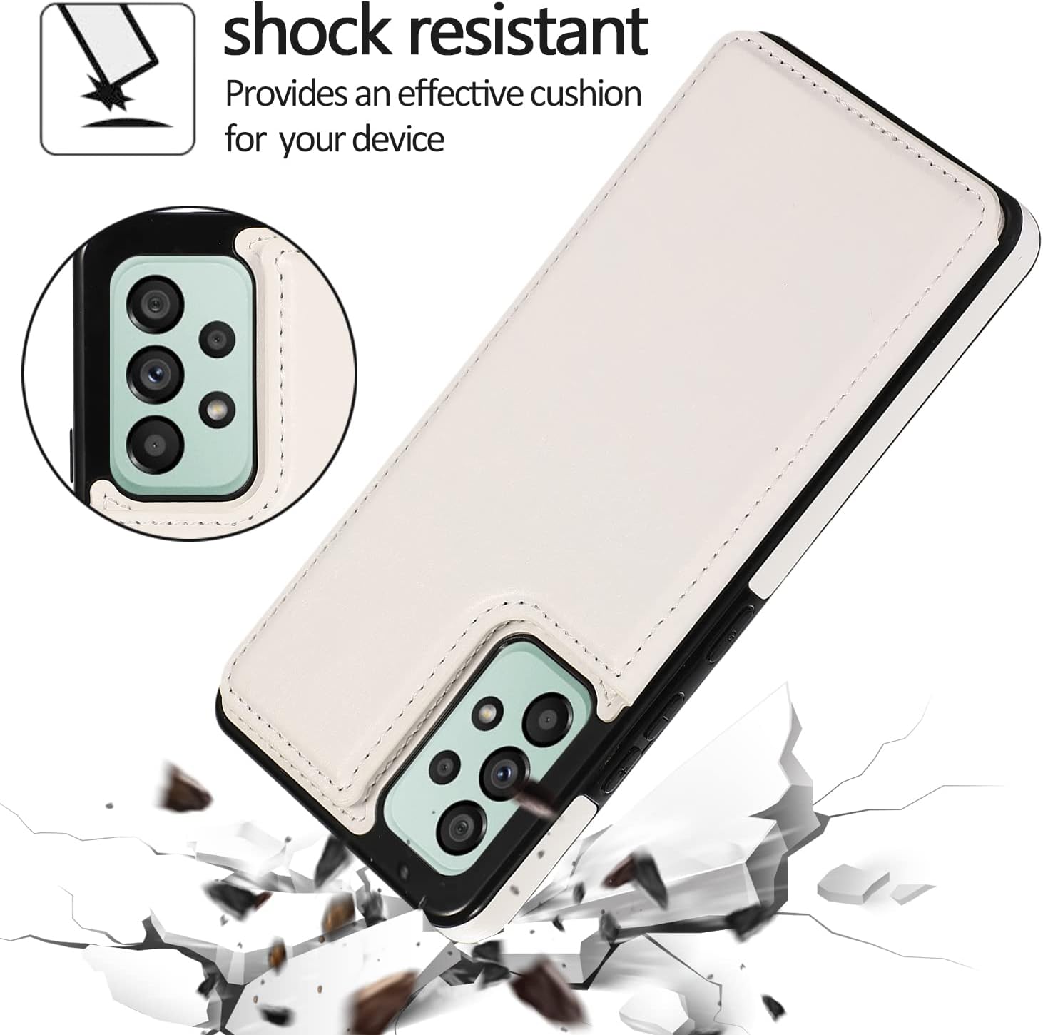 UEEBAI Funda para Samsung Galaxy A53 5G, funda de cuero PU de lujo con dos cierres magnéticos ranuras para tarjetas Función de atril Durable A