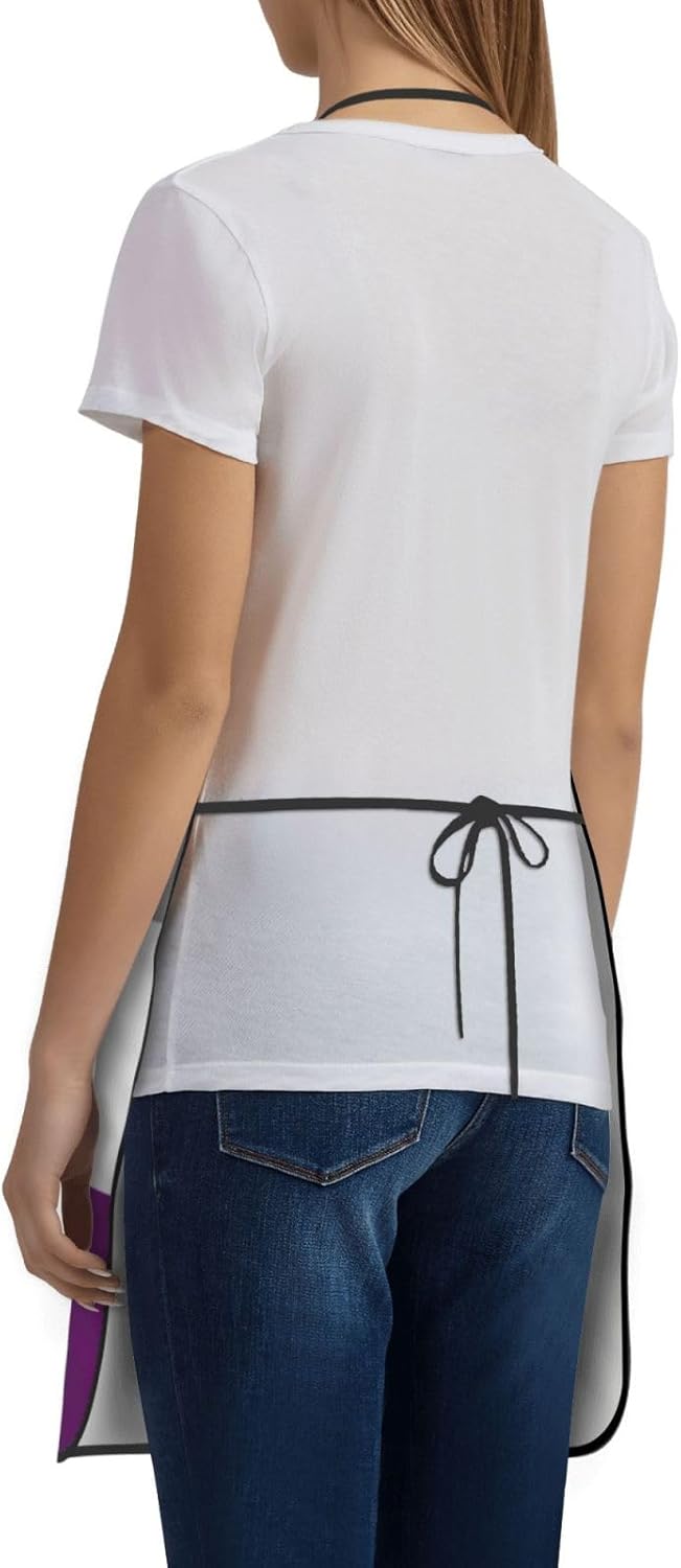 Delantal de bandera del orgullo asexual, impermeable, con bolsillos, delantal de cocina, delantal de chef para hombres y mujeres, Blanco