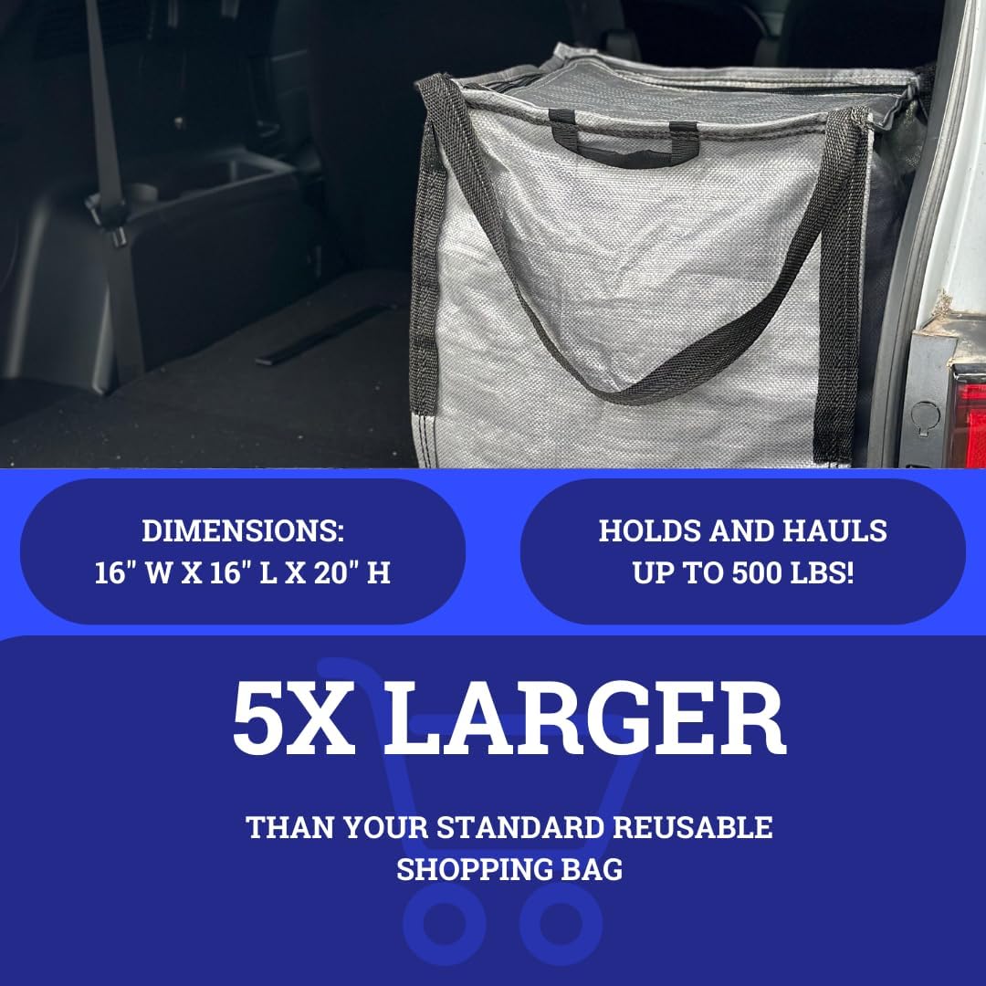 DURASACK Bolsa de almacenamiento resistente con cremallera superior de 22 galones, bolsa de mudanza de polipropileno tejido resistente, diseño