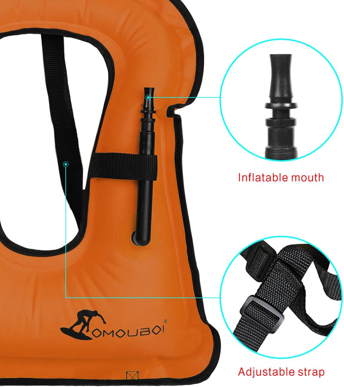 Chaleco de esnórquel para adultos, chaleco de natación inflable para mujereshombres, chalecos de natación para kayak, remo, pesca, surf, esnórquel,