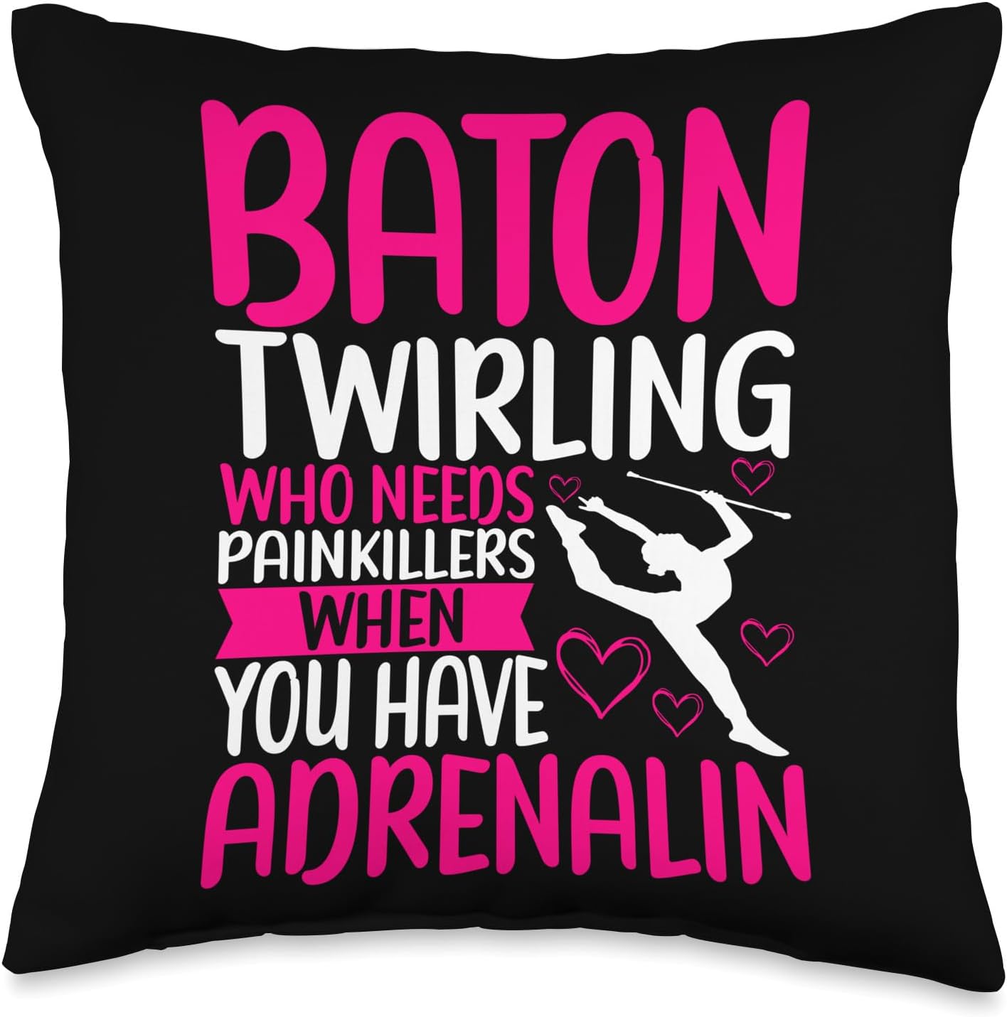 Twirling Outfit Majorette Baton Twirler Gifts Throw Pillow, 16×16, Multicolor