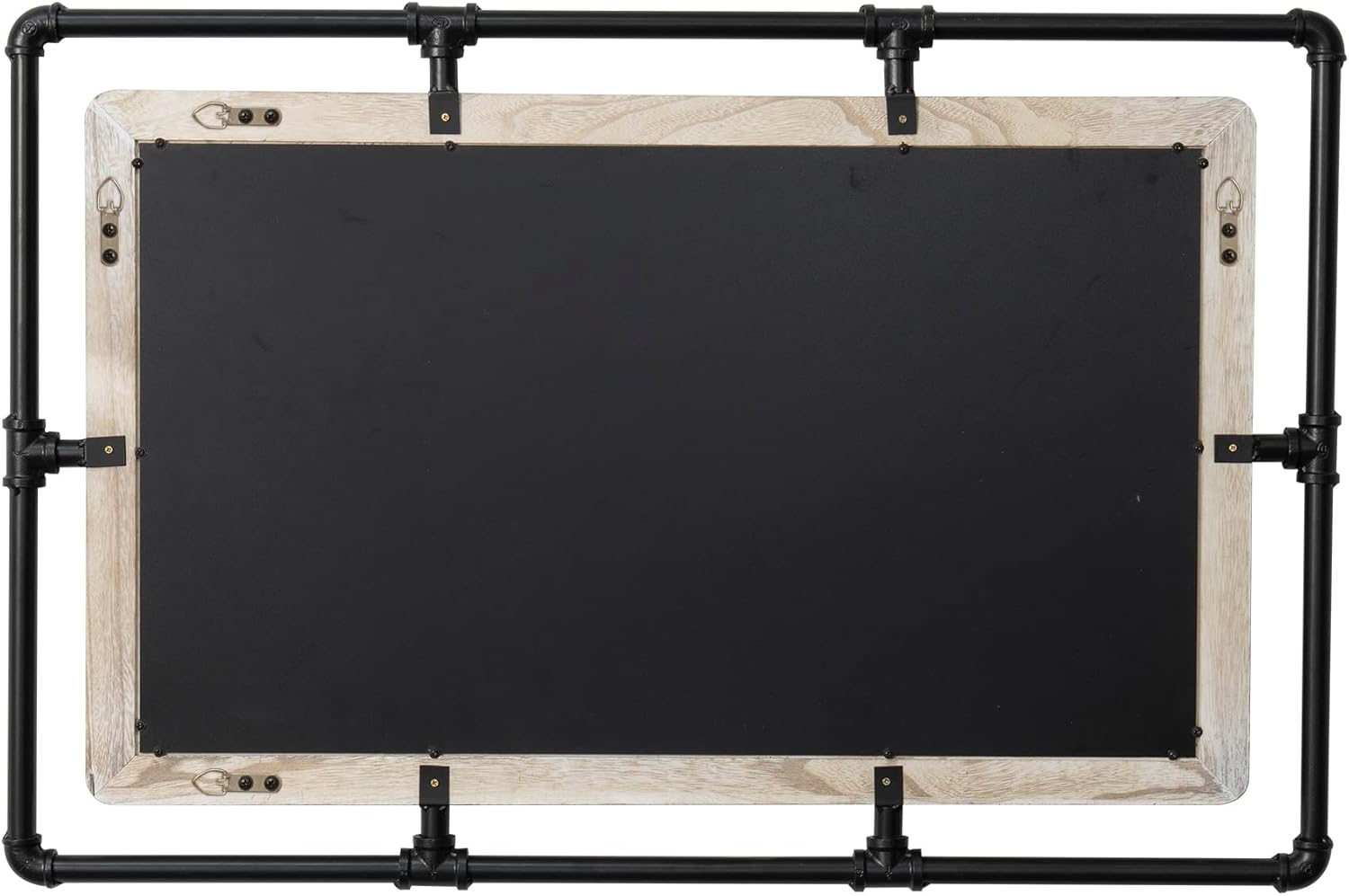 Espejo de tubo industrial rústico  36 x 24 pulgadas, espejo de pared rectangular de metal decorativo para baño, sala de estar, dormitorio, espejo de
