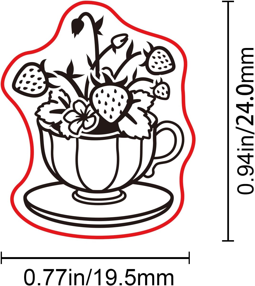 CRASPIRE Sello de cera para tazas, sellos de cera de fresa, retro, vintage, extraíble, de latón, con mango de madera, para invitaciones de boda,