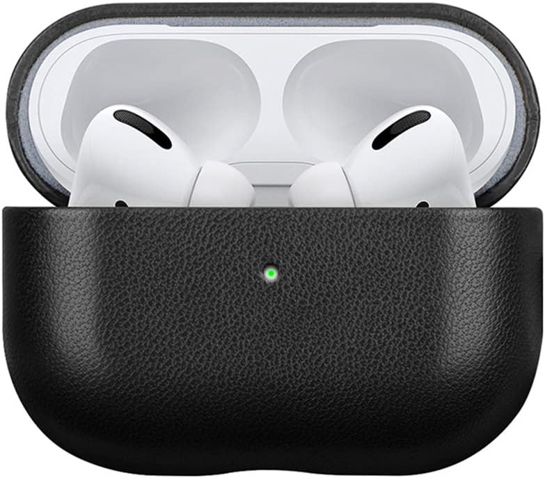 Lopie Funda de piel negra para AirPods Pro de 2 generación