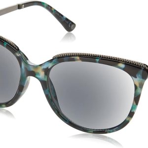 Sofia Vergara x Foster Grant Gafas de lectura Margarita Full Lens Sunreaders Cat-Eye para mujer, Tortuga azul lechoso Sofia Vergara x Foster Grant Gafas de lectura Margarita Full Lens Sunreaders Cat-Eye para mujer, Tortuga azul lechoso