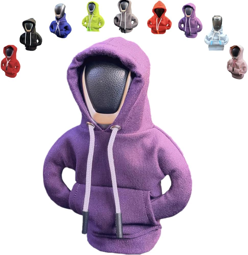 Funda para palanca de cambios de automóvil, suéter divertido con perilla de palanca de cambios, sudadera con capucha para decoración y protección de