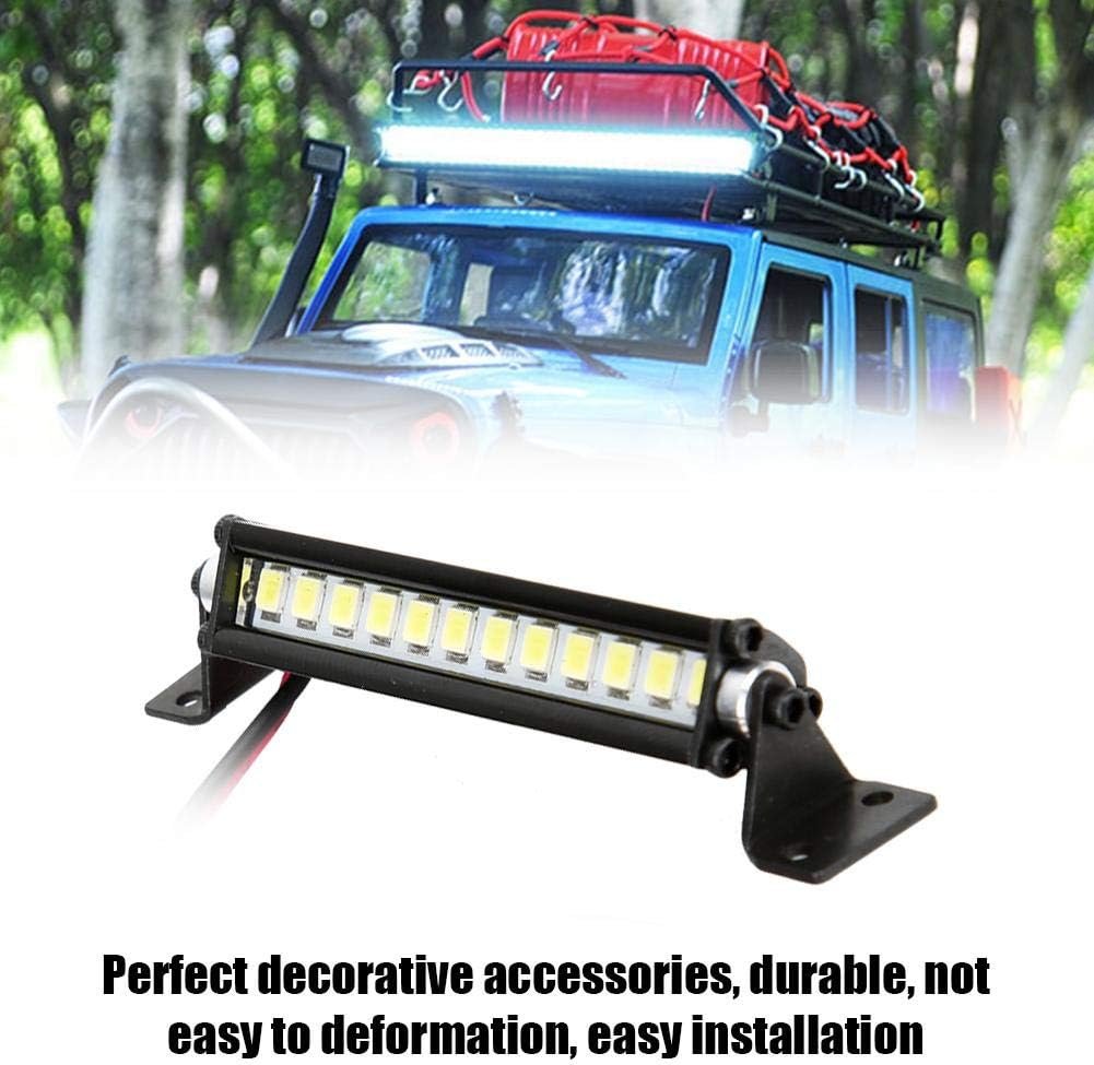 Dilwe Luces de techo LED de luz de coche RC, mini 12 LED barra de luz lámpara de techo apto para TRX-4 Scx10 110 4WD Crawler (negro)