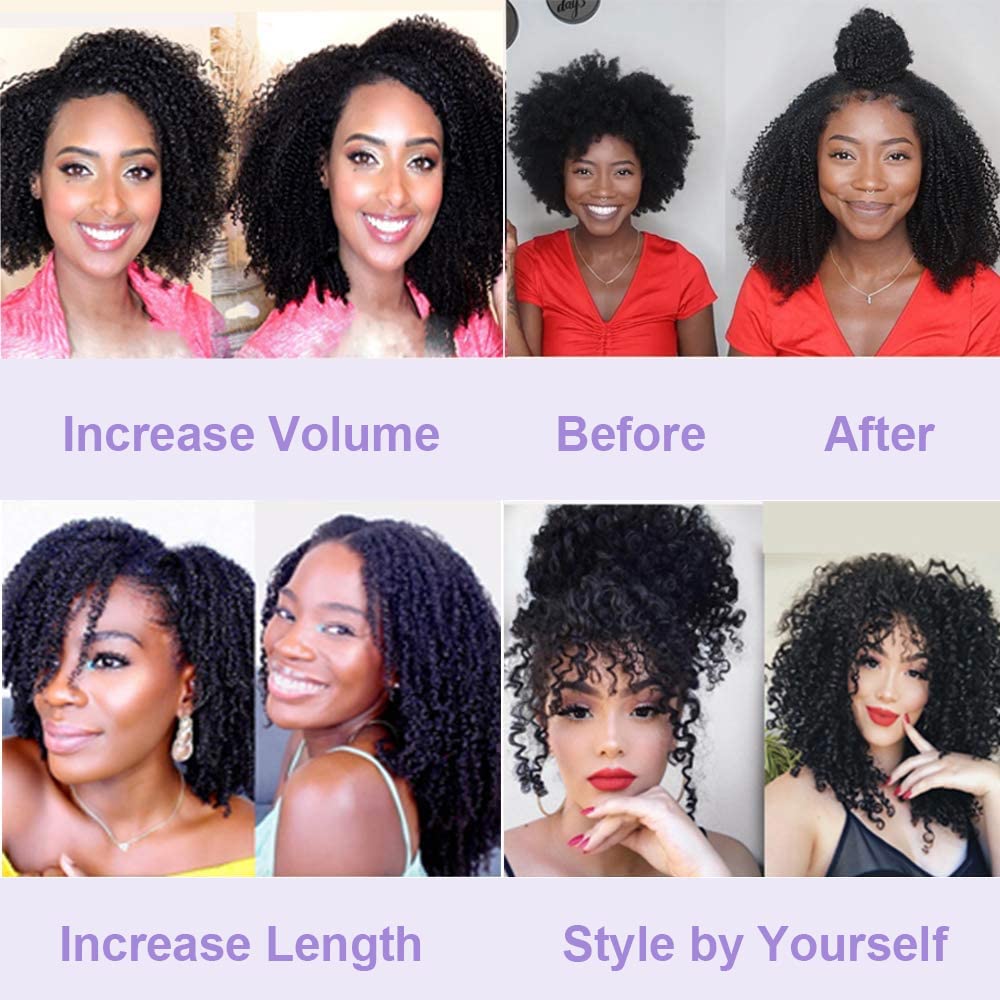 Niawigs – Extensiones de cabello humano afro rizado microlink para mujeres negras, extensiones de cabello humano rizado 4C, extensiones de cabello