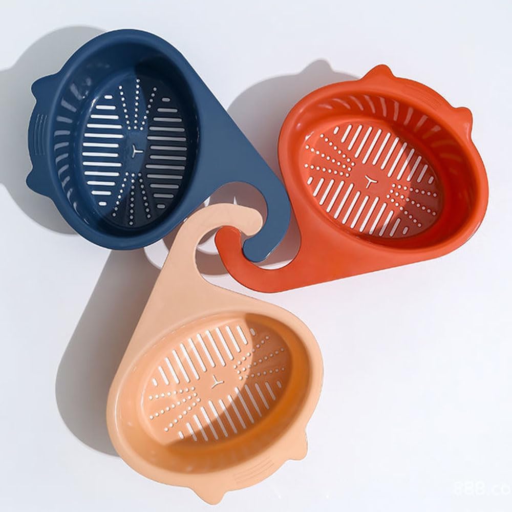 Cesta de colador de cocina, bonita cesta de escurridor de cola de gato, gran capacidad, colador de lavado, cesta de drenaje con reposabrazos sobre