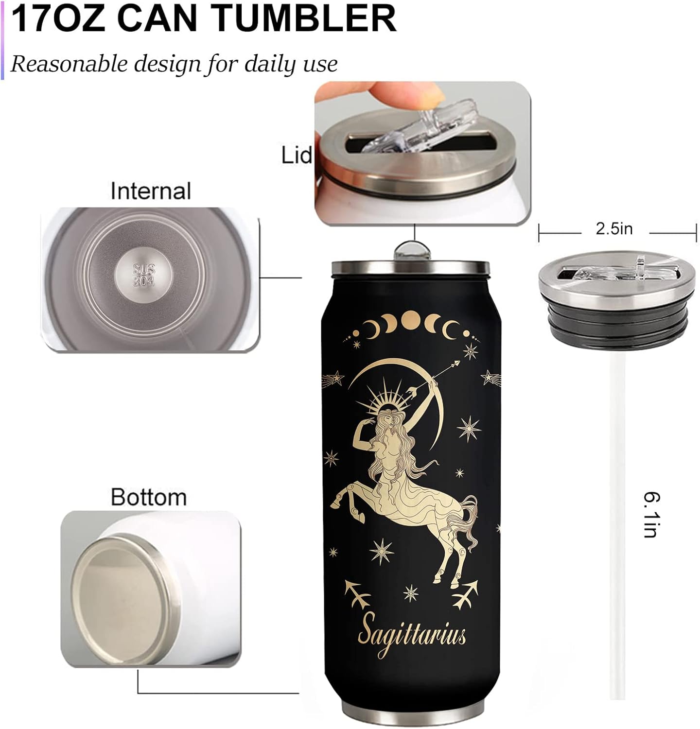 JAWCKGO Sagitario Constellation – Vaso de café aislado para hombre y mujer, taza de viaje, taza de sublimación, taza de automóvil, regalo