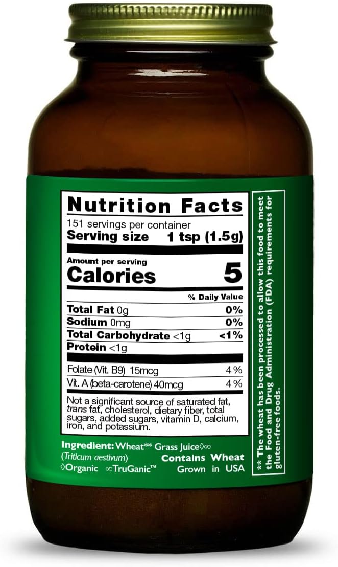 HEALTHFORCE SUPERFOODS Polvo de jugo de hierba de trigo – 8 oz en polvo