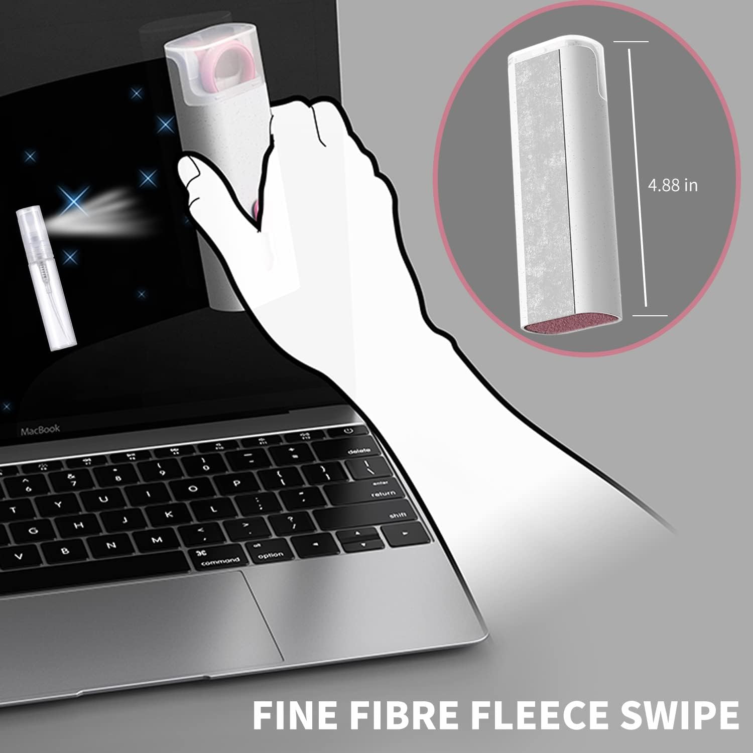 Limpiador para laptop, juego de limpiador de teclado 7 en 1, kit de limpieza de auriculares para MacBook, tableta y cepillo para polvo de pantalla,