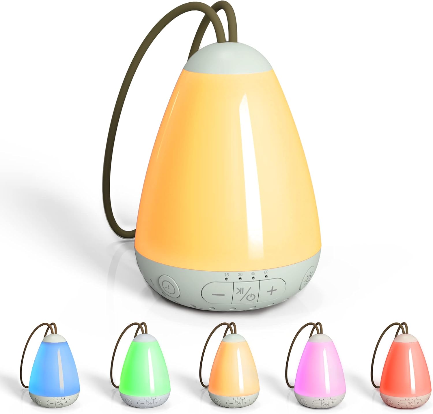 Máquina de sonido para bebés, máquina de sonido portátil para dormir con luz nocturna, ruido marrón, ruido natural, canción de cuna, máquina de