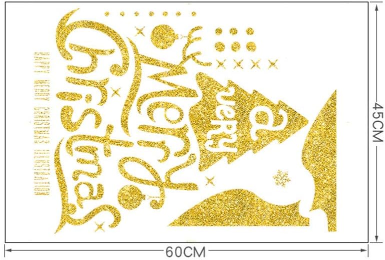IAMAGOODLADY Decoraciones de Navidad, calcomanías de pared de ventana de polvo dorado de Navidad, muñeco de nieve, decoración del hogar, regalos de
