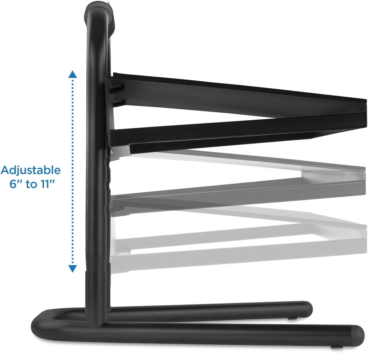 Mount-It! Reposapiés de altura ajustable para estar de pie y sentarse, reposapiés independiente debajo del escritorio con asa y seis ajustes de
