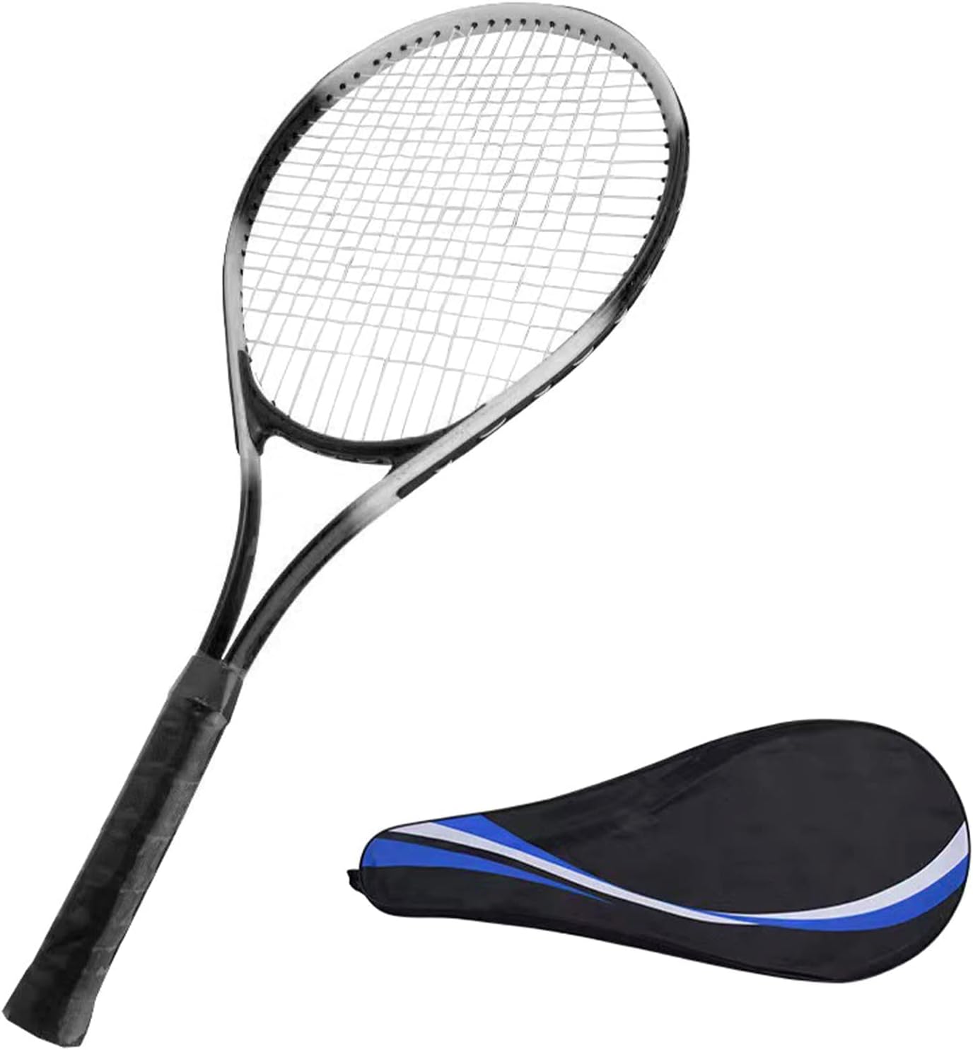 Racque de tenis para principiantes de 27 pulgadas para adultos, juego de raqueta individual ligera para mujeres y hombres con bolsa de transporte