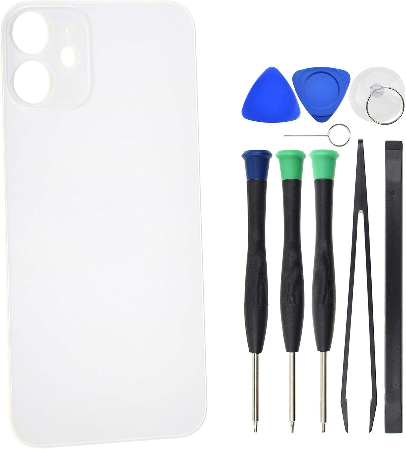Cristal trasero para iPhone 12 Mini A2399 A2176 A2398 Reemplazo con adhesivo precortado – 5.4″ Blanco