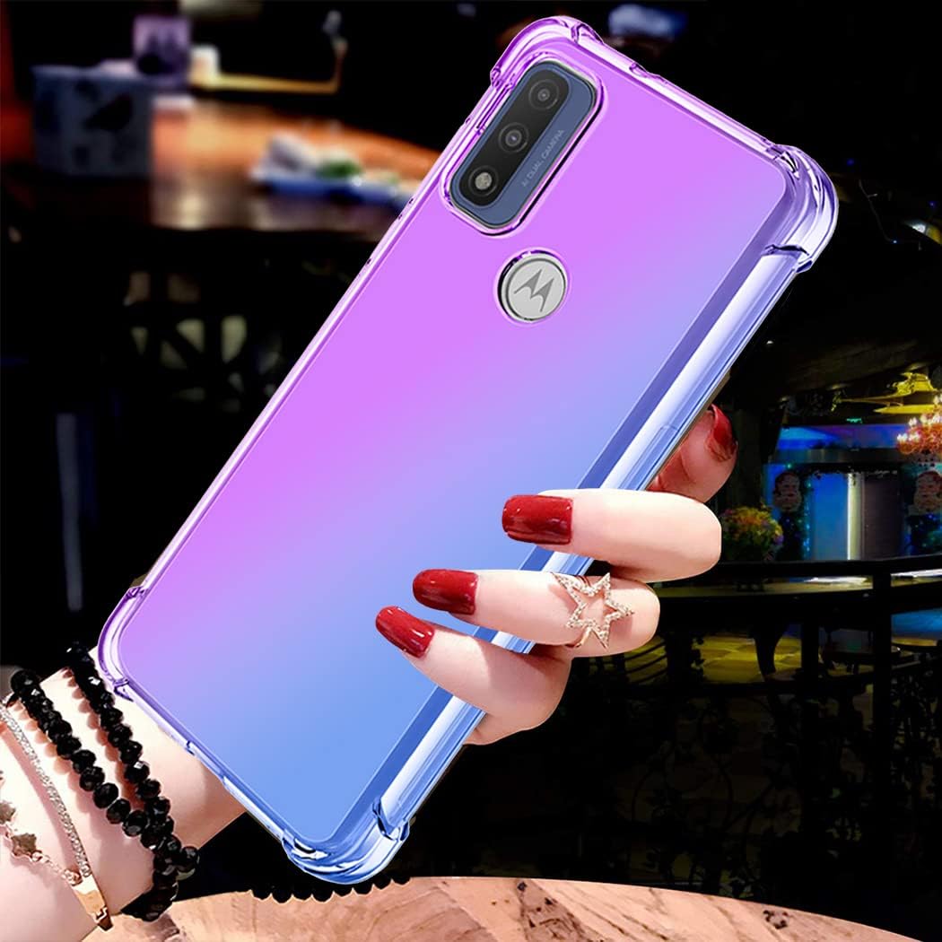 Ueokeird Funda para Moto G Pure 2021Moto G Power 2022 con protector de pantalla de vidrio templado, bonita funda transparente de poliuretano