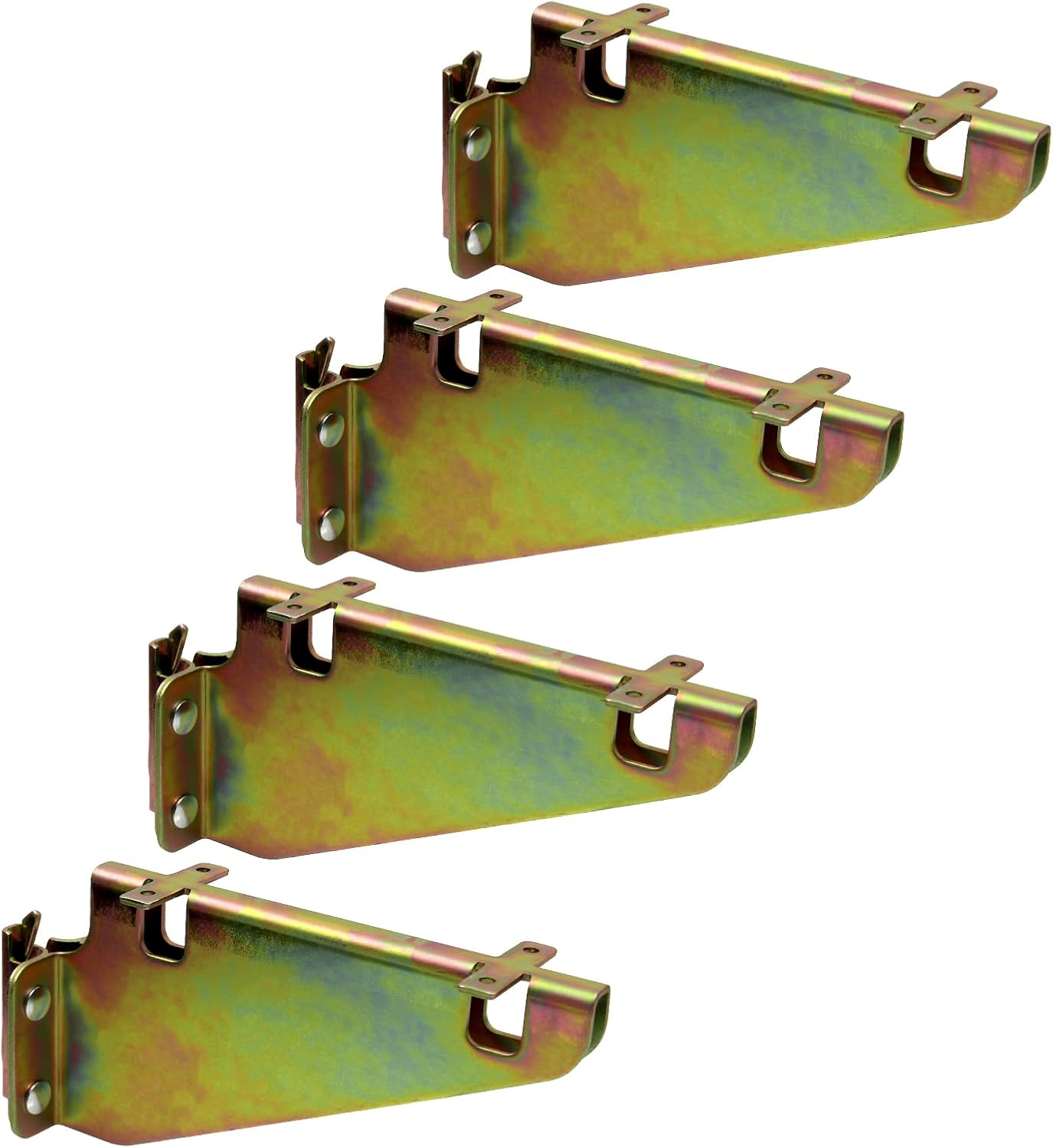 Paquete de 4 soportes de riel de estante fijo E-Track para estantes en remolque cerrado, camión, almacén